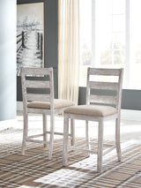 Skempton 24" Counter Height Upholstered Barstool, Set of 2, Antique White