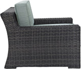 Furniture Beaufort Beaufort Outdoor Chair, Wicker Patio Chairs for Porch, Deck, Balcony, Backyard, Brown with Mist Cushions