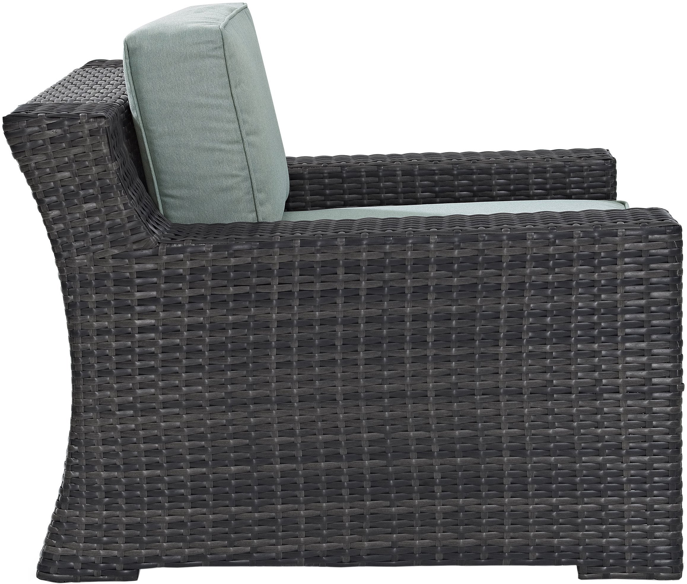 Furniture Beaufort Beaufort Outdoor Chair, Wicker Patio Chairs for Porch, Deck, Balcony, Backyard, Brown with Mist Cushions