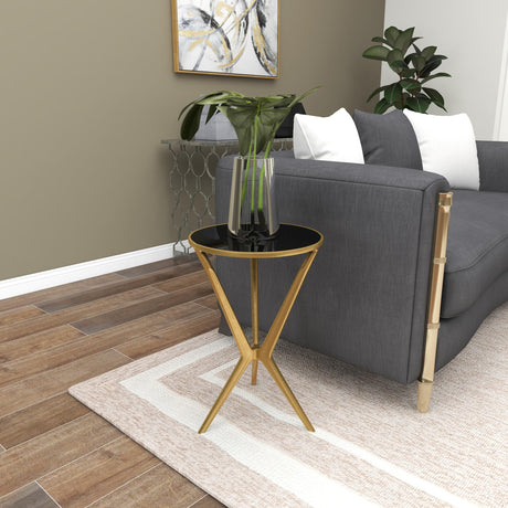 Modern Aluminum Accent, Side Table 16" x 16" x 24", Gold