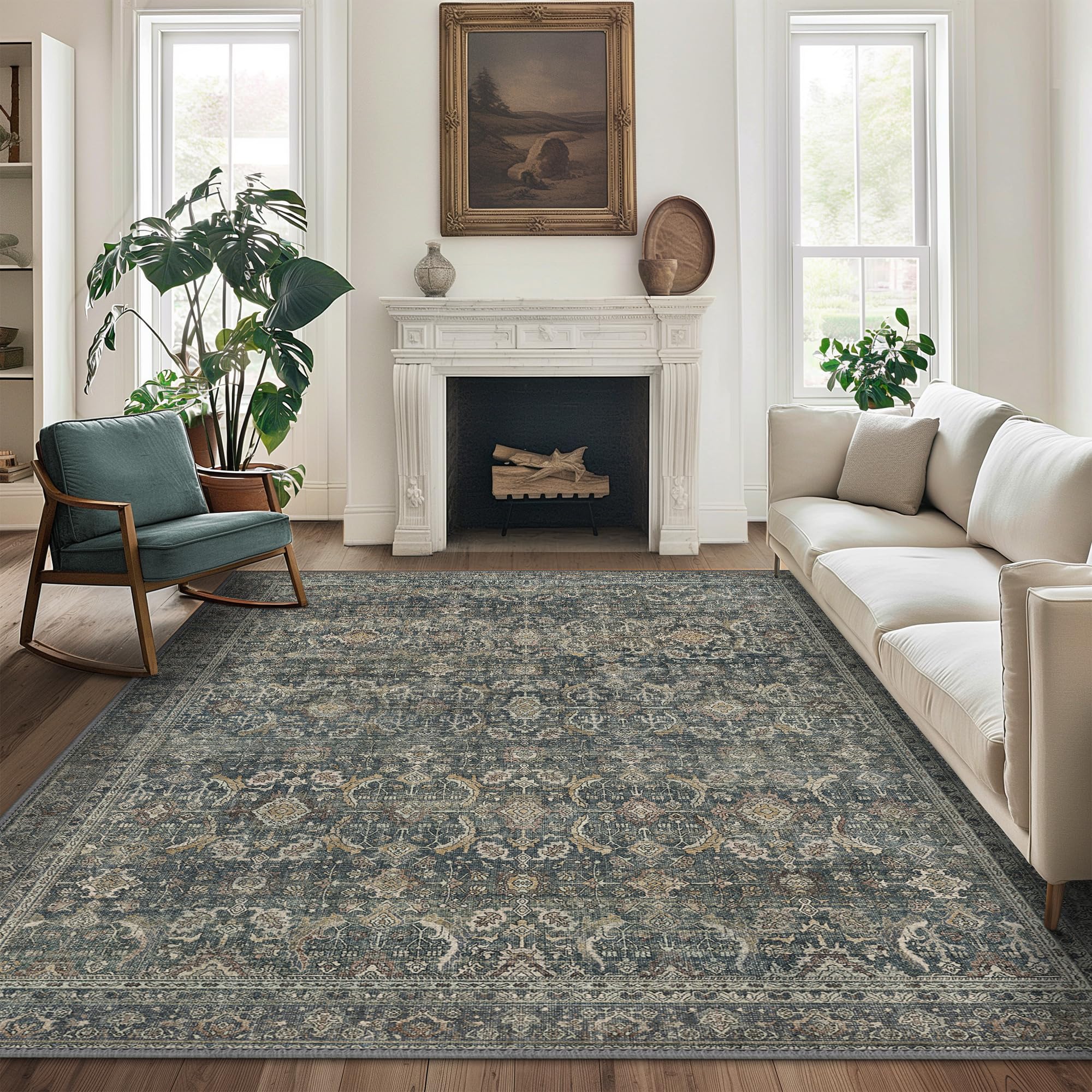 4X6 Area Rugs Machine Washable Runner Rugs for Living Room Bedroom
