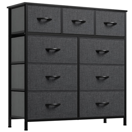 Dresser with 9 Drawers - Fabric Storage Tower, Tall Chest Organizer Unit