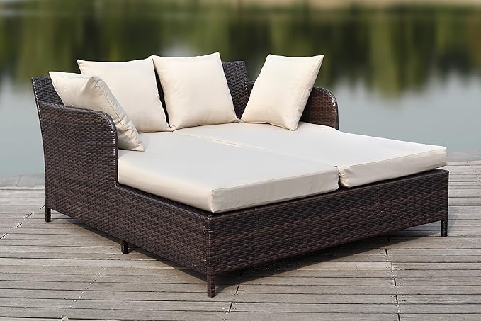 Outdoor Collection August Titanium & Sand Daybed