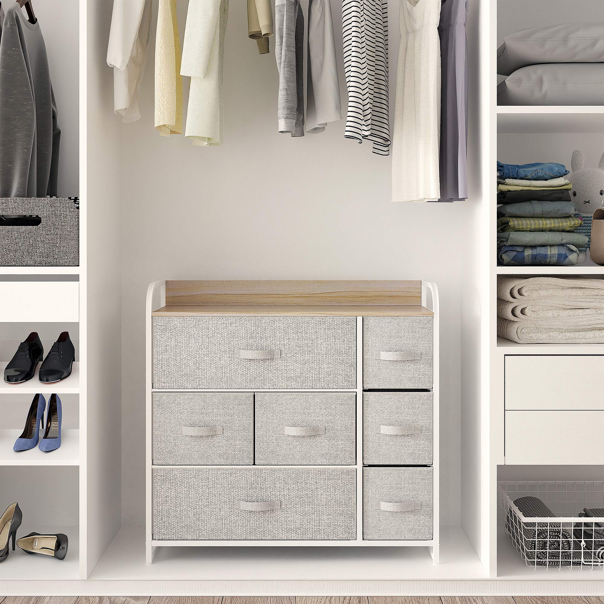 7 Drawer Dresser, Small Dresser with Drawers, Fabric Dressers for Bedroom, Dresser