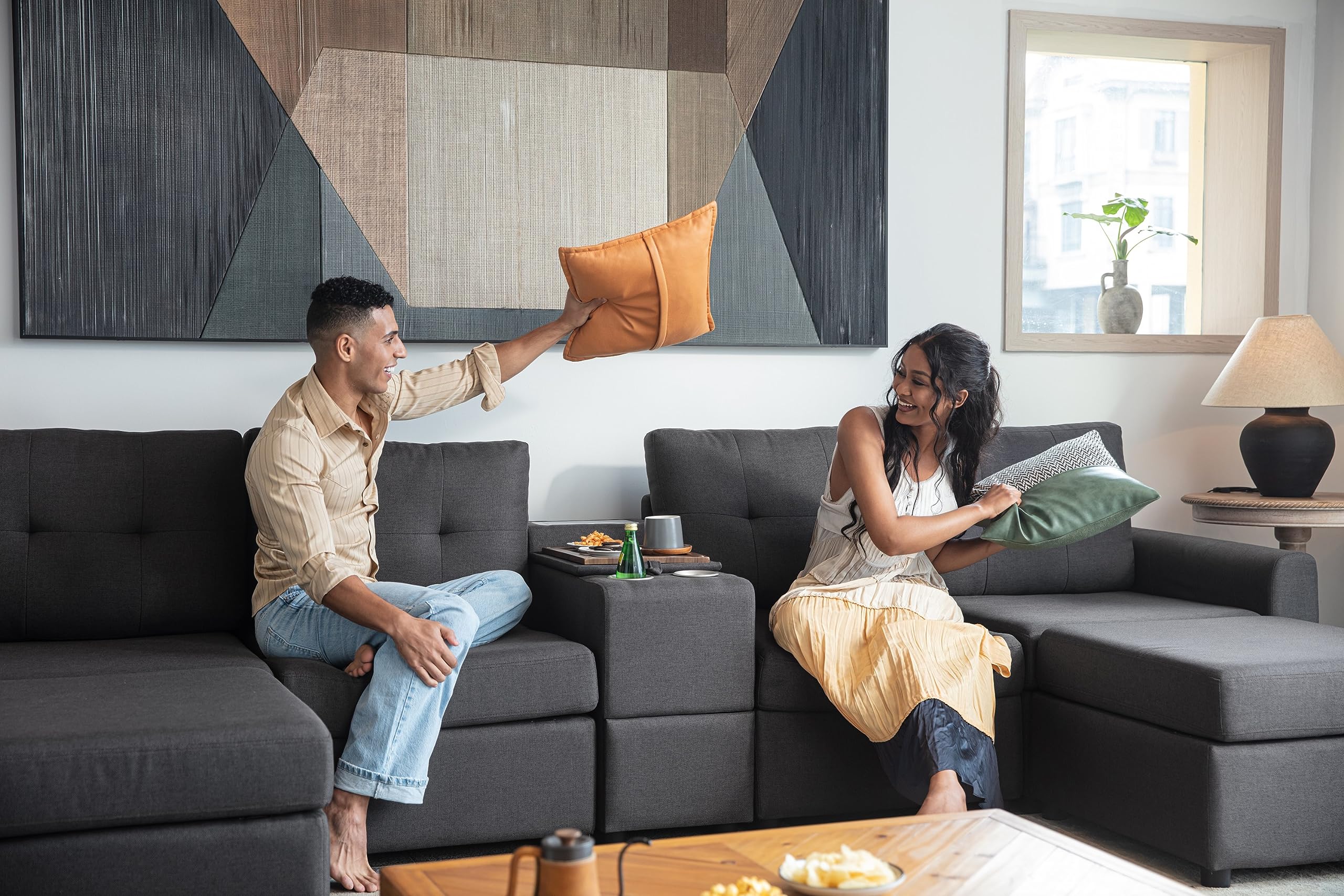 Oversized Modular Sofa, Rubik III 4 Seat Modular Sectional Couch