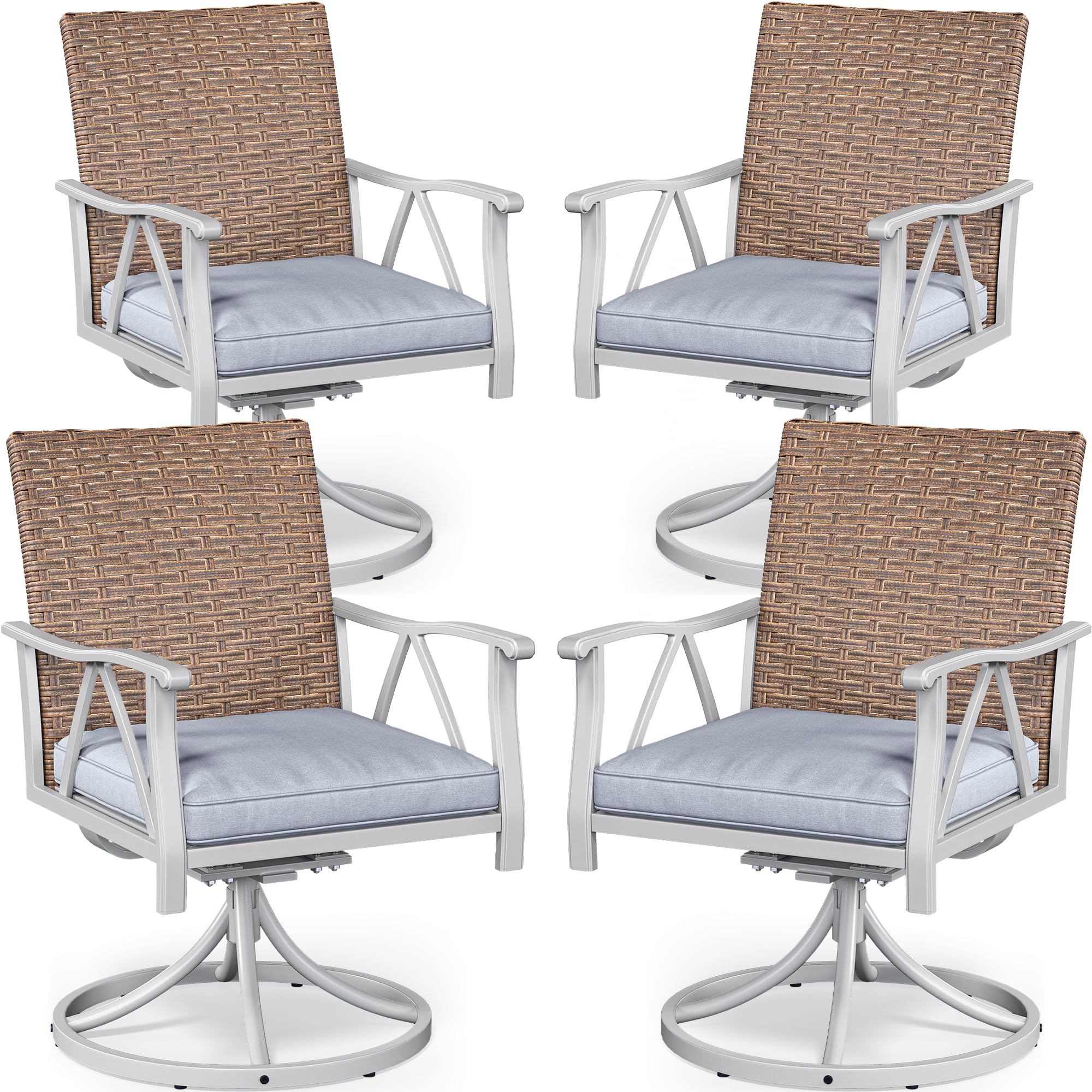 Patio Rocking Chairs Set of 4, Outdoor Patio Furniture Dining Rocking Chairs