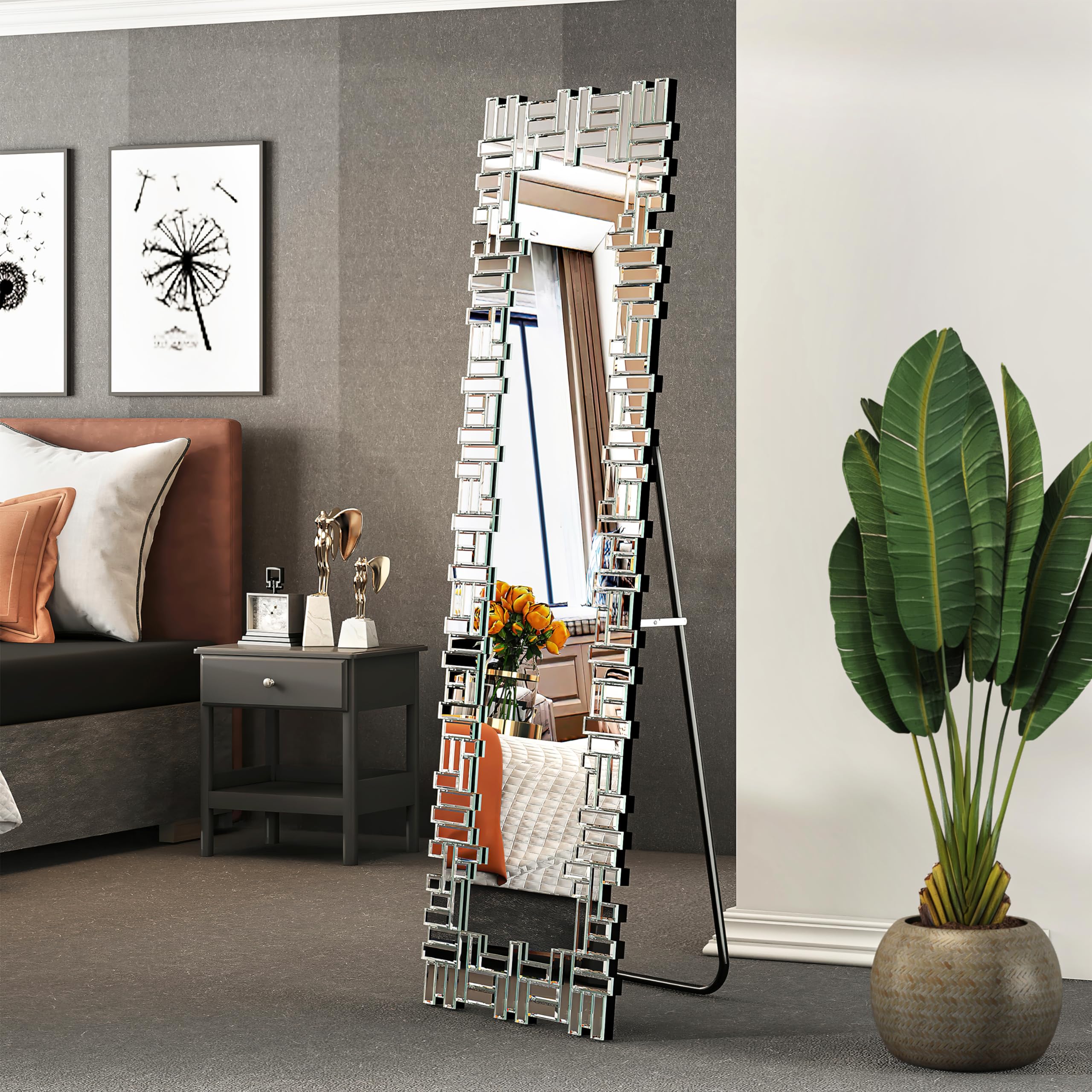 Full Body Mirror with Stand  Full Length Mirror