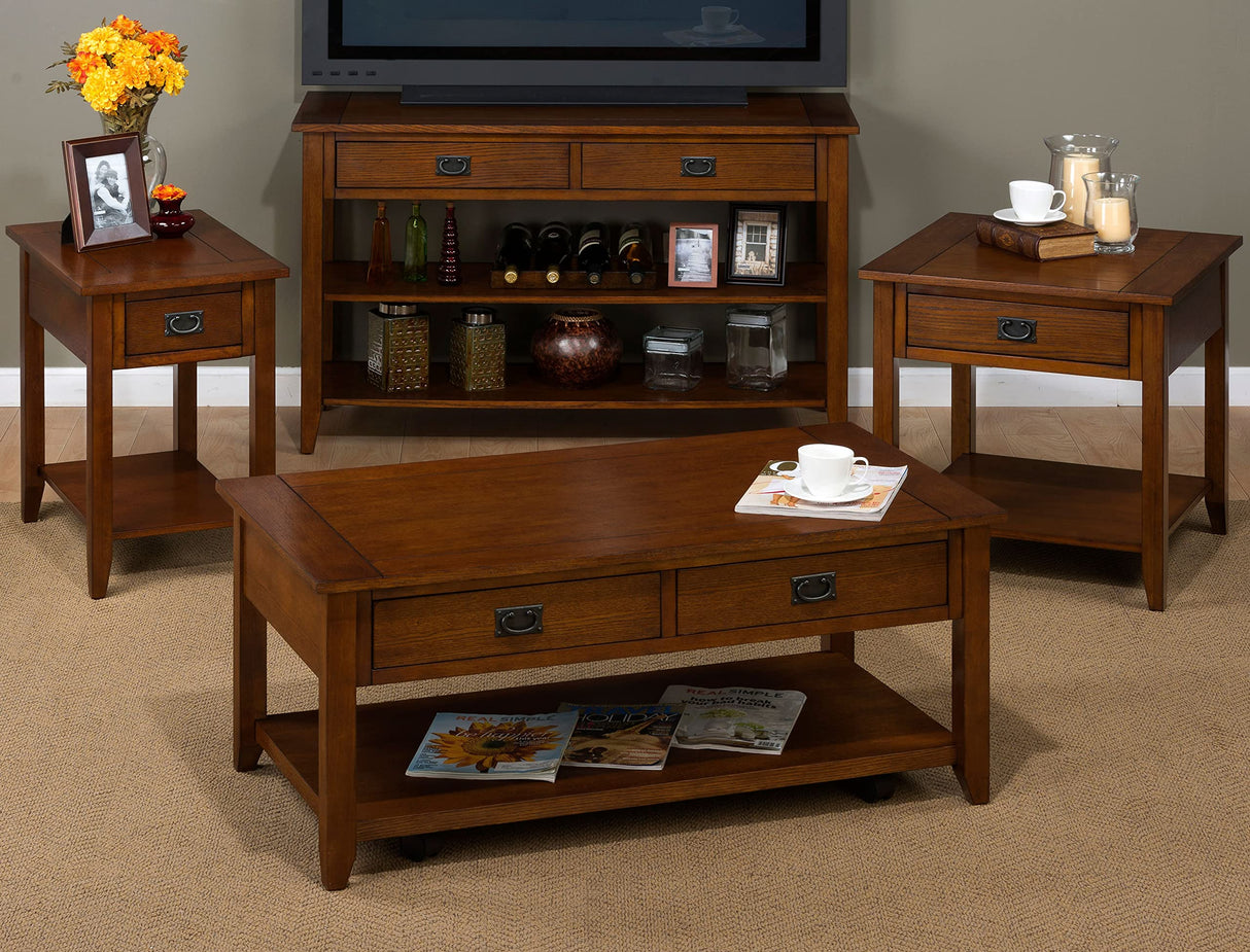 Mission Oak Sofa Console Table with Storage