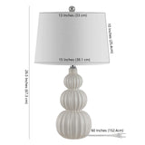 Lighting Collection Corina White Triple Gourd Ceramic 26-inch Bedroom Living Room