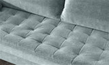 Womble Velvet Upholstered Living Room Diamond Tufted Chesterfield with Gleaming Nailheads,