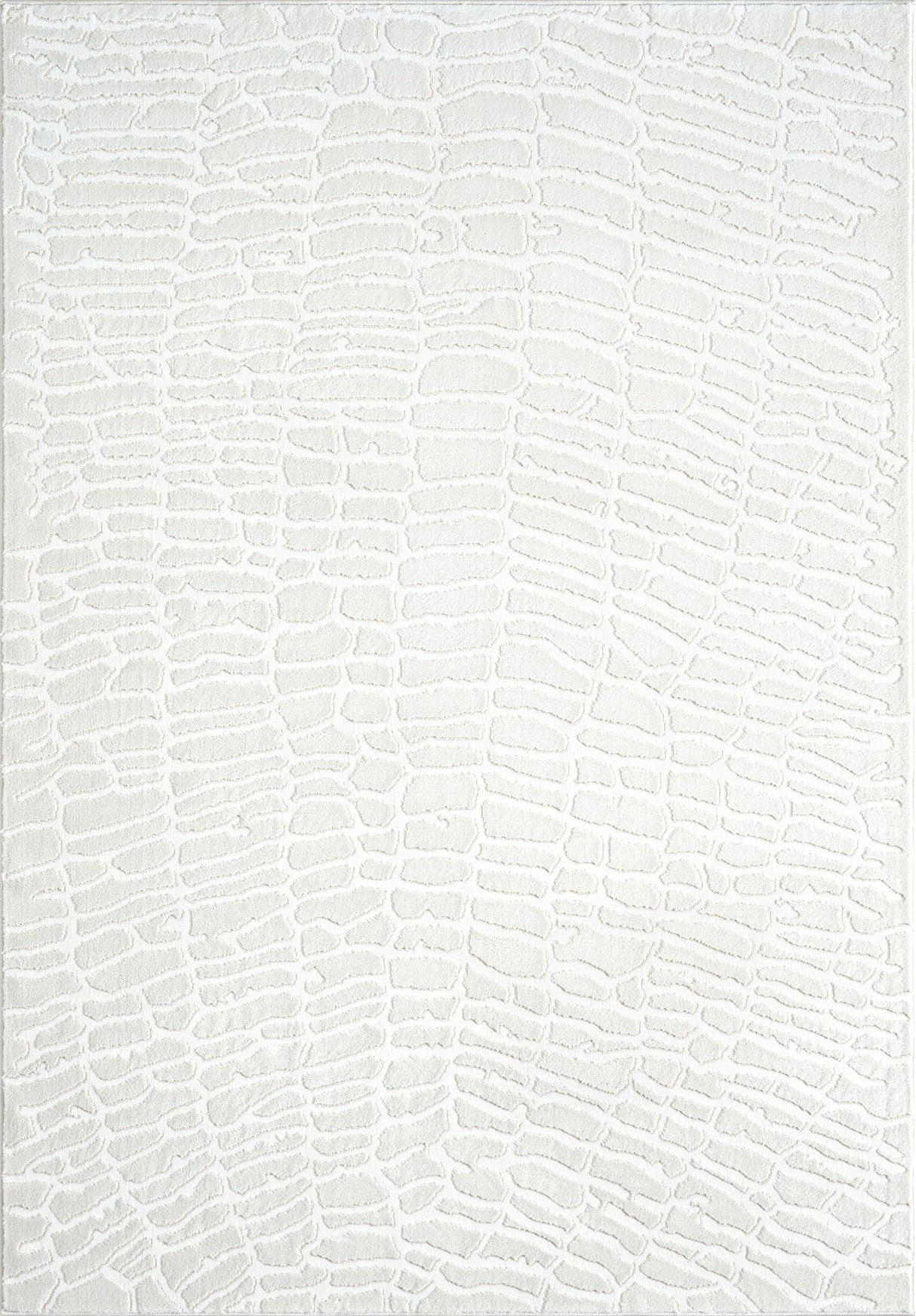 Cream Pebble Pattern Area Rug 8x10 - Durable Easy-Clean Living Room Bedroom Rug