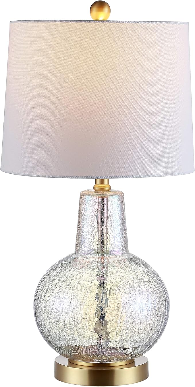 Lighting Collection Atlas Luster Glass/ Light Grey Shade 24-inch Bedroom Living Room