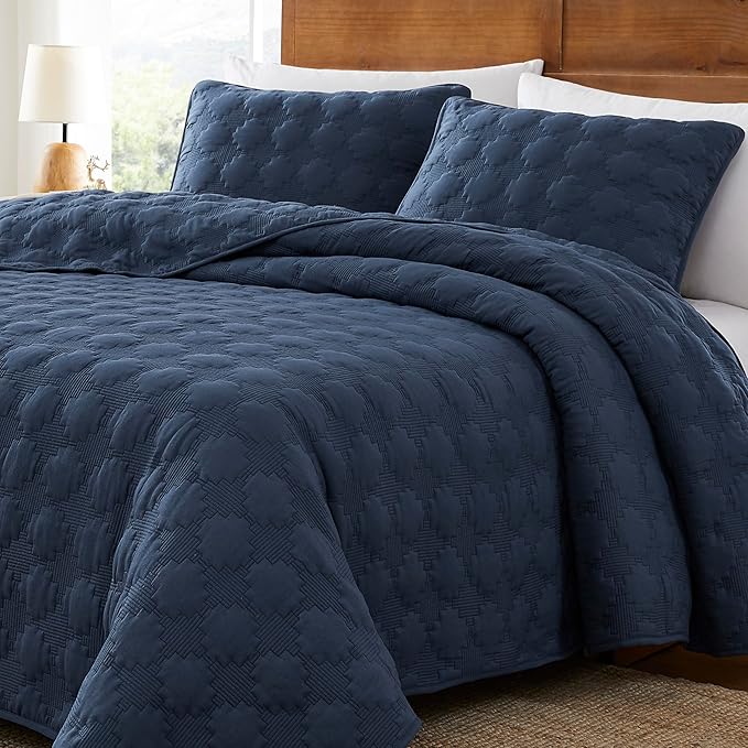 Quilt Oversized California Cal King Size Bedding Sets with Pillow Sham, Soft Lightweight Bedspread Coverlet, Quilted Blanket Thin Comforter Bed Cover for All Season , 3 Piece, 118x106 inches