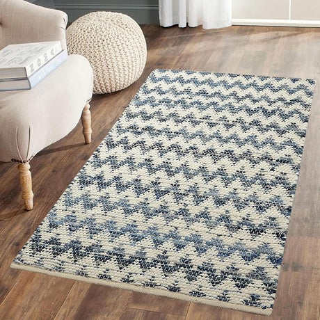 60.5" L Hand Woven Beige Heavy Wool Carpet,Modern Handmade Large Area