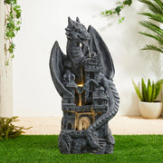 4-Tiered Cascading Outdoor Water Fountain for Garden Patio Yard Mystical Gothic