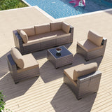 7 Piece Patio Furniture Sets Outdoor Conversation Sofa Set