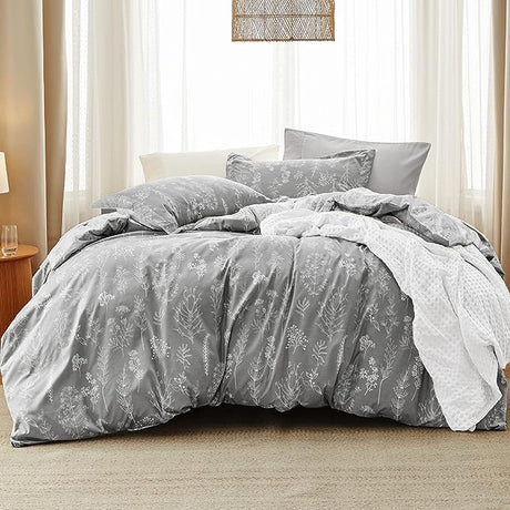 Queen Comforter Set - Sage Green Comforter, Cute Floral Bedding Comforter Sets,