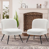 Accent Chairs Set of 2 for Living Room Bedroom.Upholstered Reading Chair Faux Leather