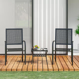 3 Pieces Patio Bistro Set, Outdoor Patio Furniture Set, Modern Patio Chairs with Table
