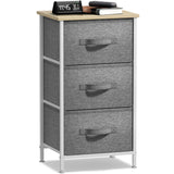 Nightstand with 3 Drawers - Bedside Furniture End Table Night Stand