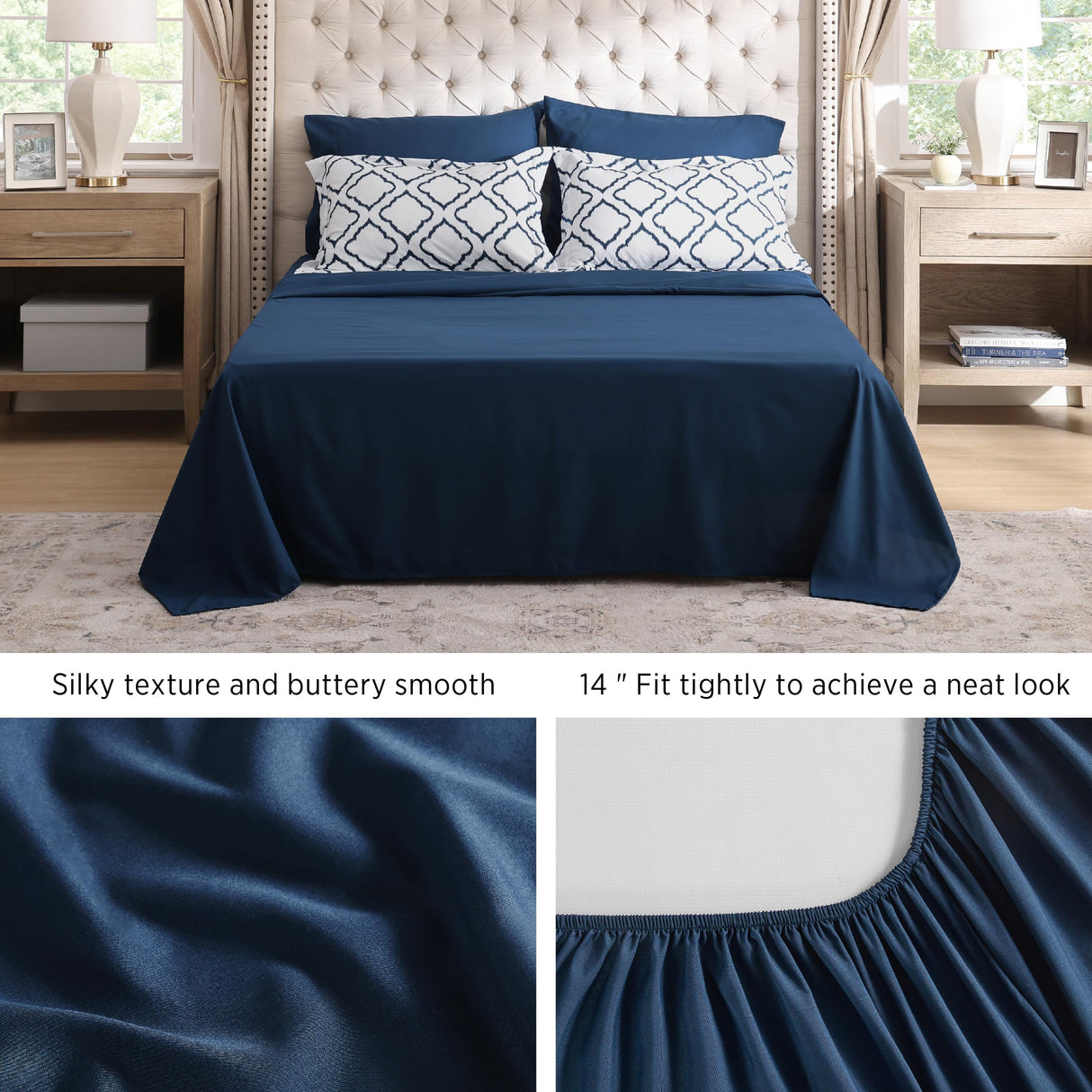 Full Comforter Set 7 Pieces - White Quatrefoil Comforters Full Size