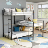 Crossman Metal Twin Triple Bunk Bed in Sand Black