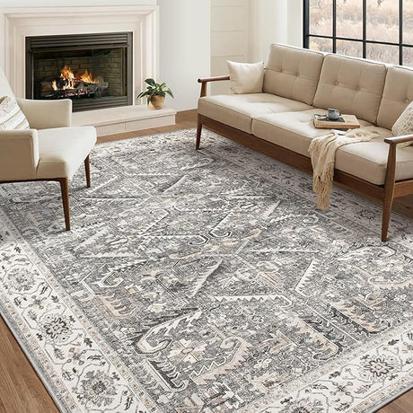 Area Rug for Living Room - Washable Soft Traditional Tribal Rug for Bedroom Dining Room