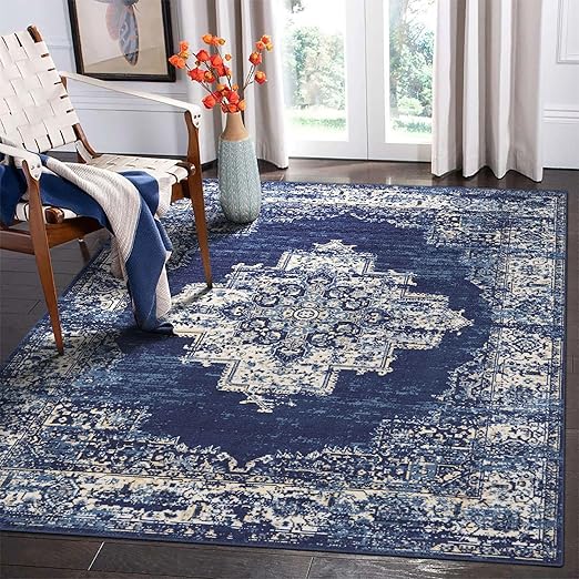 6x9 Area Rugs, Stain Resistant Washable Rug for Living Room, Vintage Inspired Rug