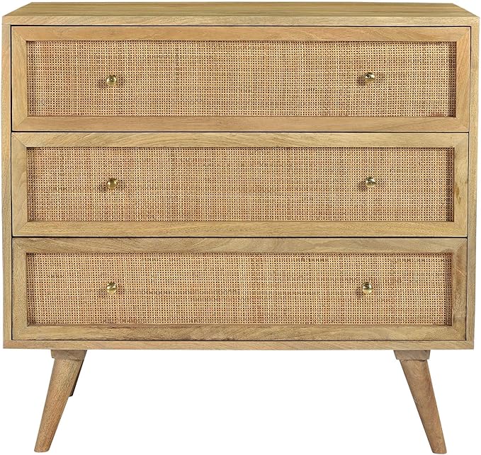 3-Drawer Mango Wood Chest for Living Room Furniture Sets