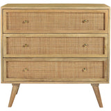 Parkview 3-Drawer Mango Wood Chest for Living Room Furniture Sets, Modern Accent Chest with Natural Finish and Classic Knobs Perfect Next to Couch, Sofa, and Loveseat, 33.5"W x 18"D x 31.5"H