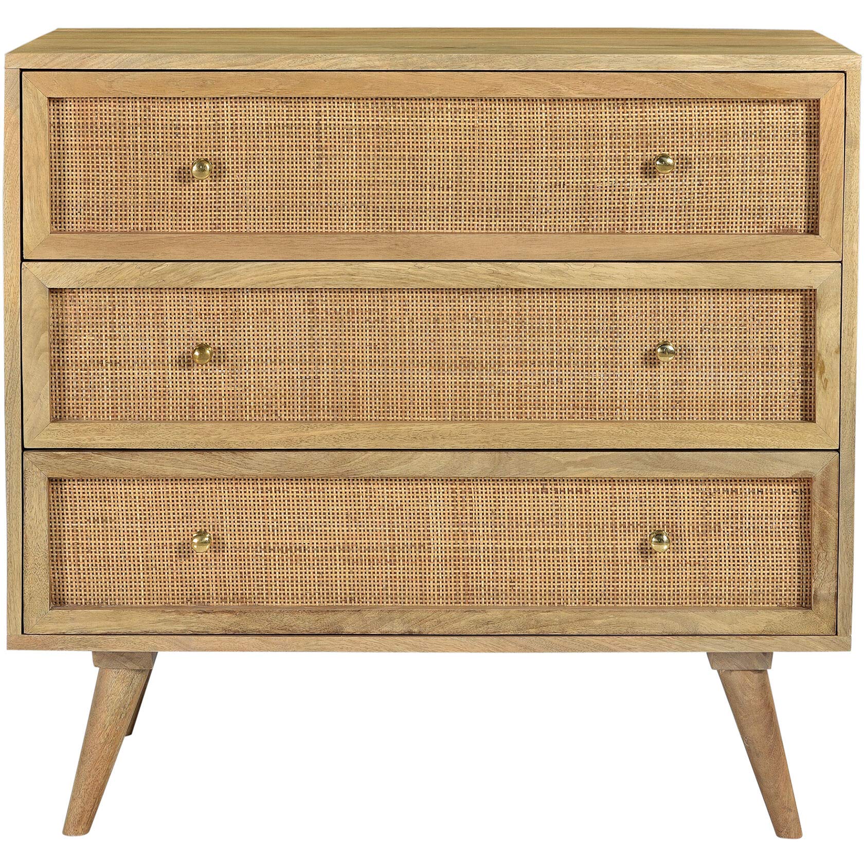 3-Drawer Mango Wood Chest for Living Room Furniture Sets