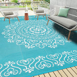 Waterproof Outdoor Rug 9'x12', Reversible Outdoor Plastic Straw Rug, Outdoor Patio Rug