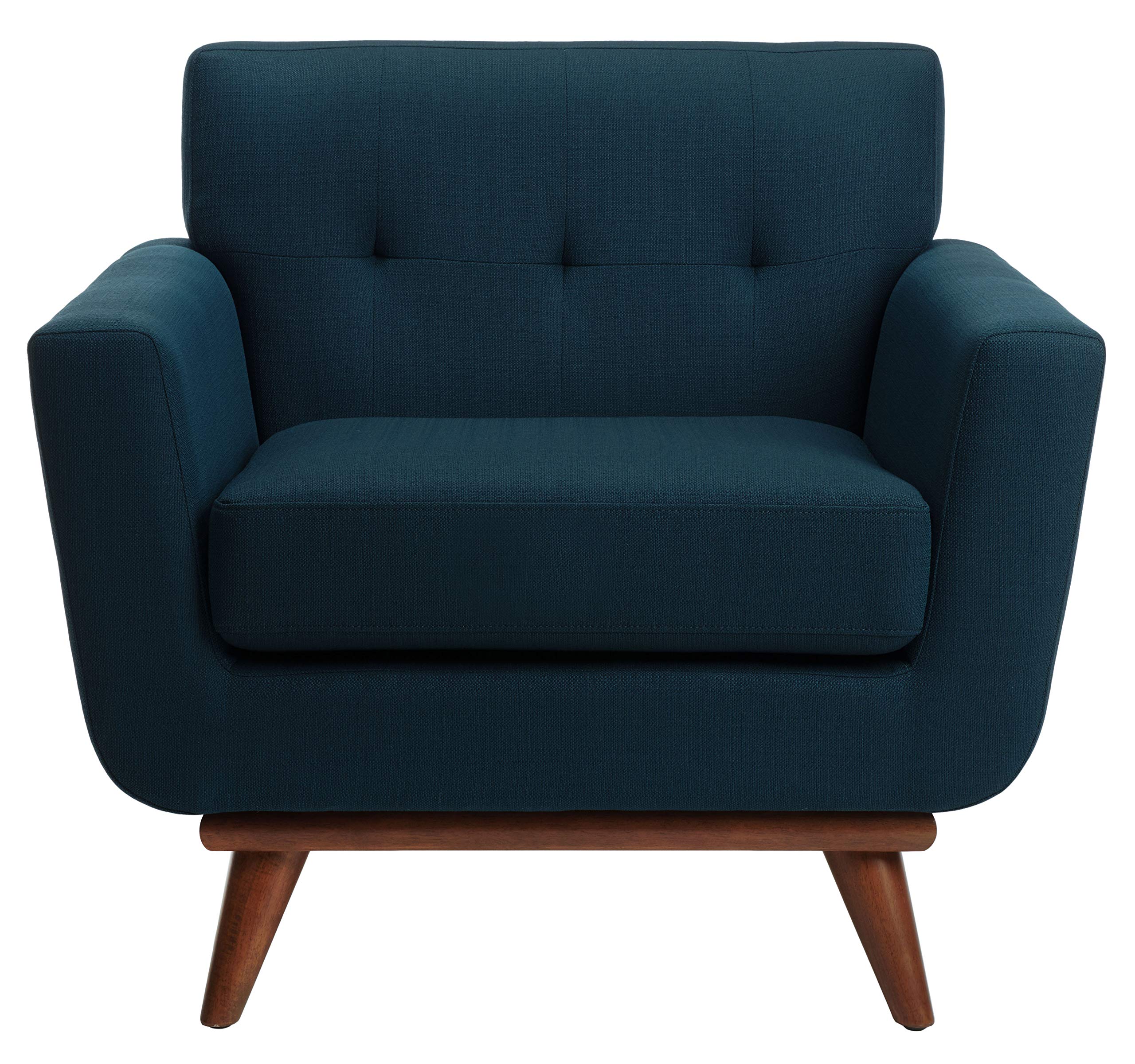 Couture Home Opal Mid-Century Dark Teal Linen Tufted Arm Chair