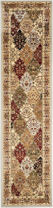 Lyndhurst Collection Area Rug - 8' Square, Multi & Beige, Traditional Oriental Design