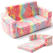 Toddler Sofa Bed – Fold Out Couch with Washable Plush Cover