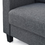 Bayonne Modern Upholstered 3-Seater Sofa Couch for Living Room, Gunmetal