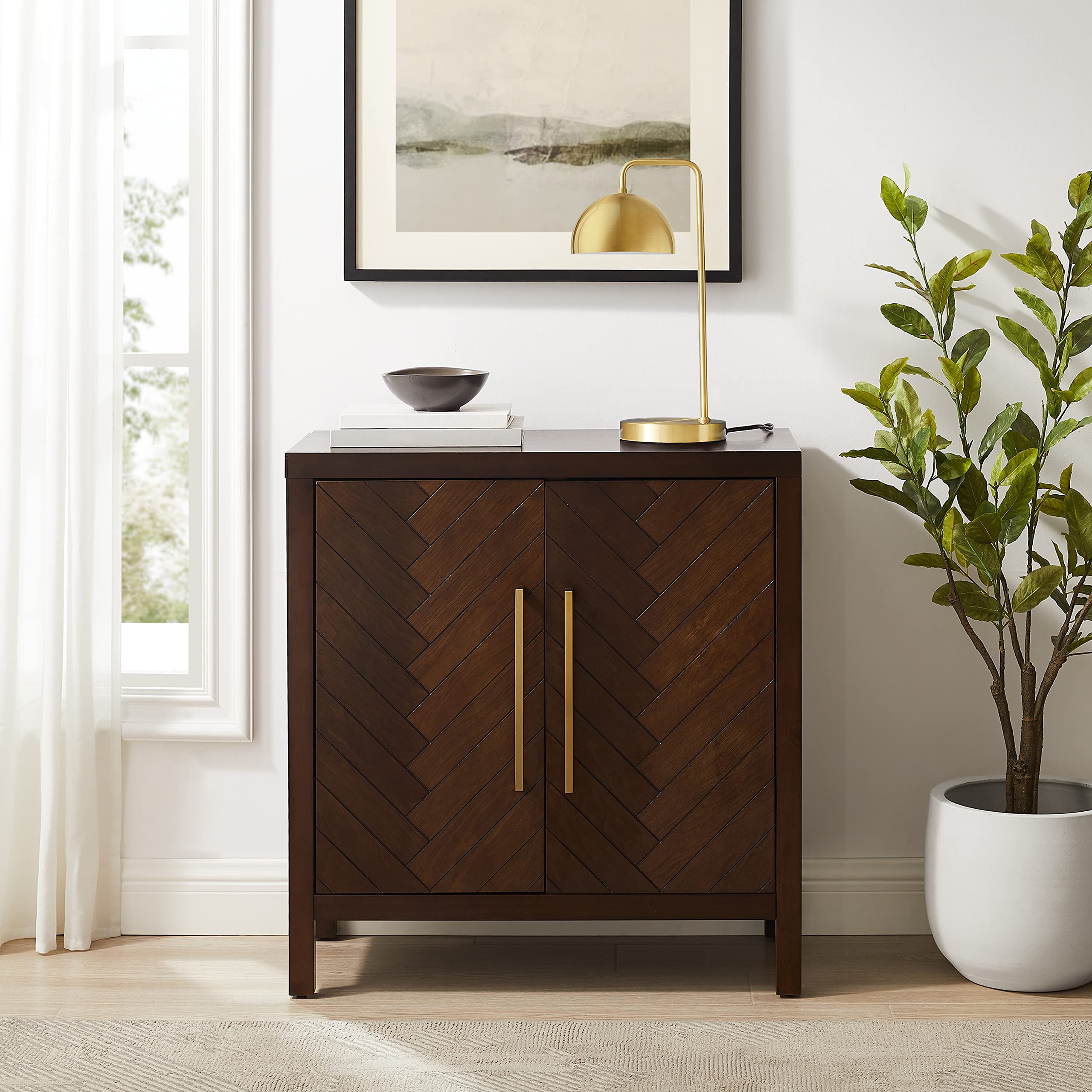 Darcy Accent Storage Cabinet, Bar, Buffet for Kitchen, Living Room, or Entryway, Dark