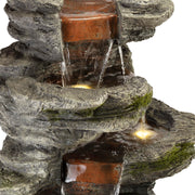 WIN1146 Outdoor Floor Cascading 8 Tiered Rock Garden Water Fountain