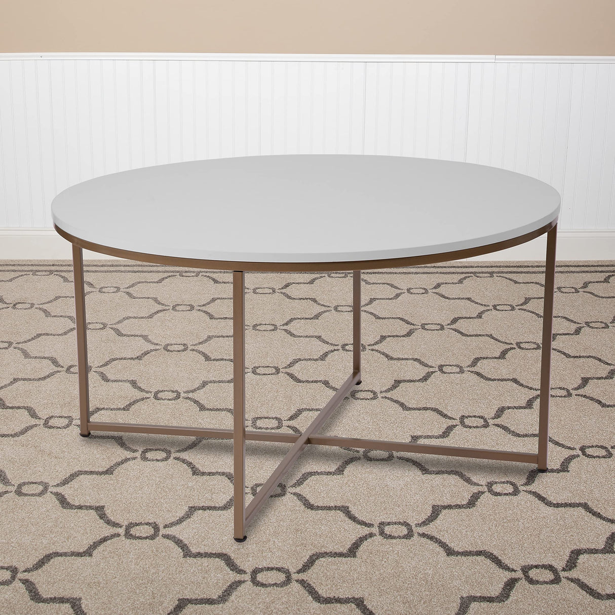 Hampstead Collection Coffee Table - Modern White Finish Coffee Table