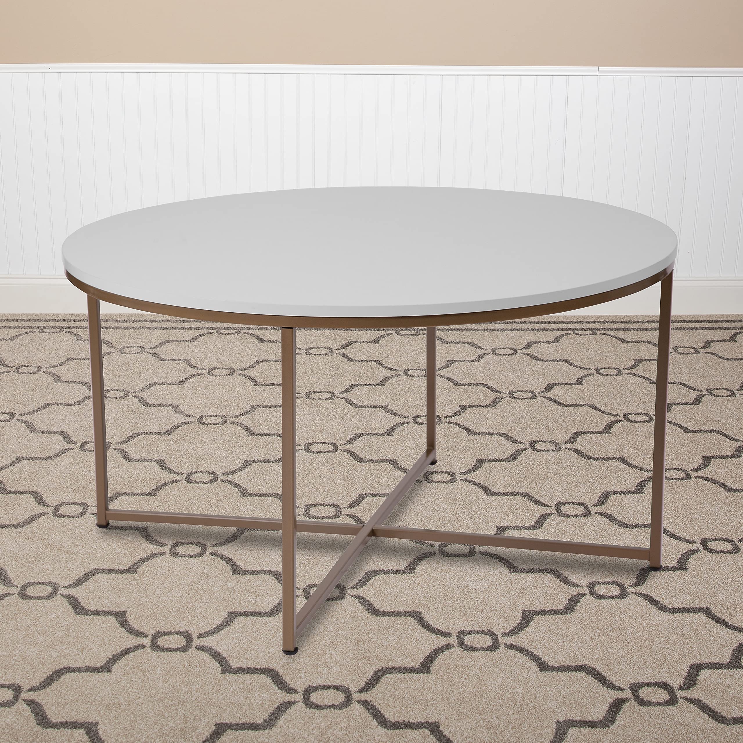 Hampstead Collection Coffee Table - Modern White Finish Coffee Table