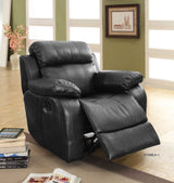 Reclining Loveseat w/ Center Console Cup Holder, Black Bonded Leather