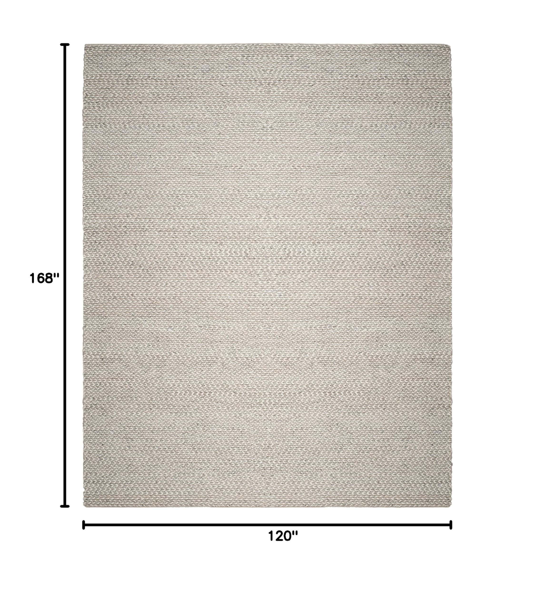 SAFAVIEH Natura Collection Area Rug - 10' x 14', Ivory & Silver, Handmade Wool & Viscose, Ideal for High Traffic Areas in Living Room, Bedroom (NAT311A)