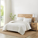 Blissful Comforter Set with 2 Pillow Shams Reversible White Comforter Plush Fluffy
