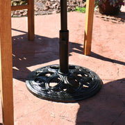 Cast Iron Patio Umbrella Base Stand - Black - 18-Inch Diameter
