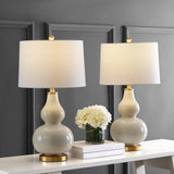 Lighting Collection Karlen Modern Contemporary Cream/ Gold Leaf Double Gourd