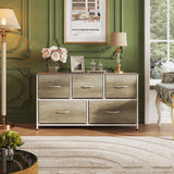 Dresser for Bedroom with 5 Drawers, Wide Chest of Drawers, Fabric Dresser,