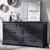 7 Drawer Dresser, 52" Farmhouse Chest of Drawers for Bedroom, Wide Dresser