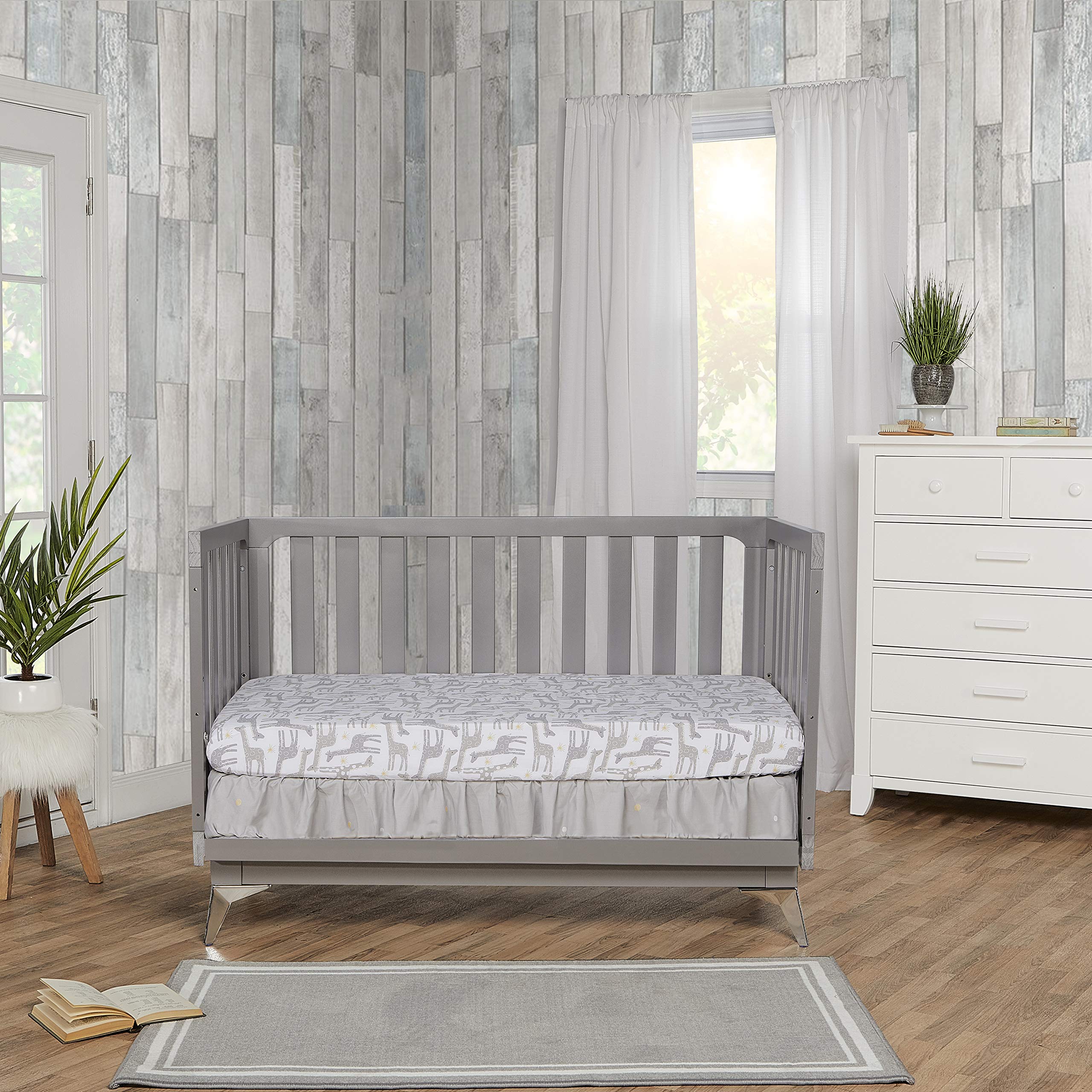Harper 4-In-1 Convertible Crib In Storm Grey, Greenguard Gold & JPMA Certified, 3 Mattress Height Settings