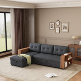 Sleeper Sofa Couch with Pull Out Bed,L Shaped Sleeper Sofa with Storage