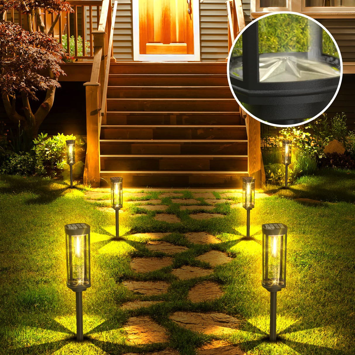 Solar Pathway Lights Outdoor 8 Pack, Bright Solar Path Lights Outside Waterproof,